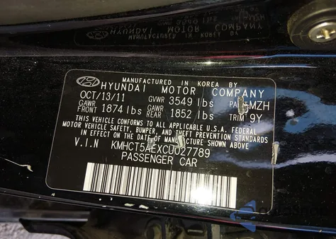 2012 Hyundai Accent Gs z USA, uszkodzony, nr VIN KMHCT5AEXCU027789